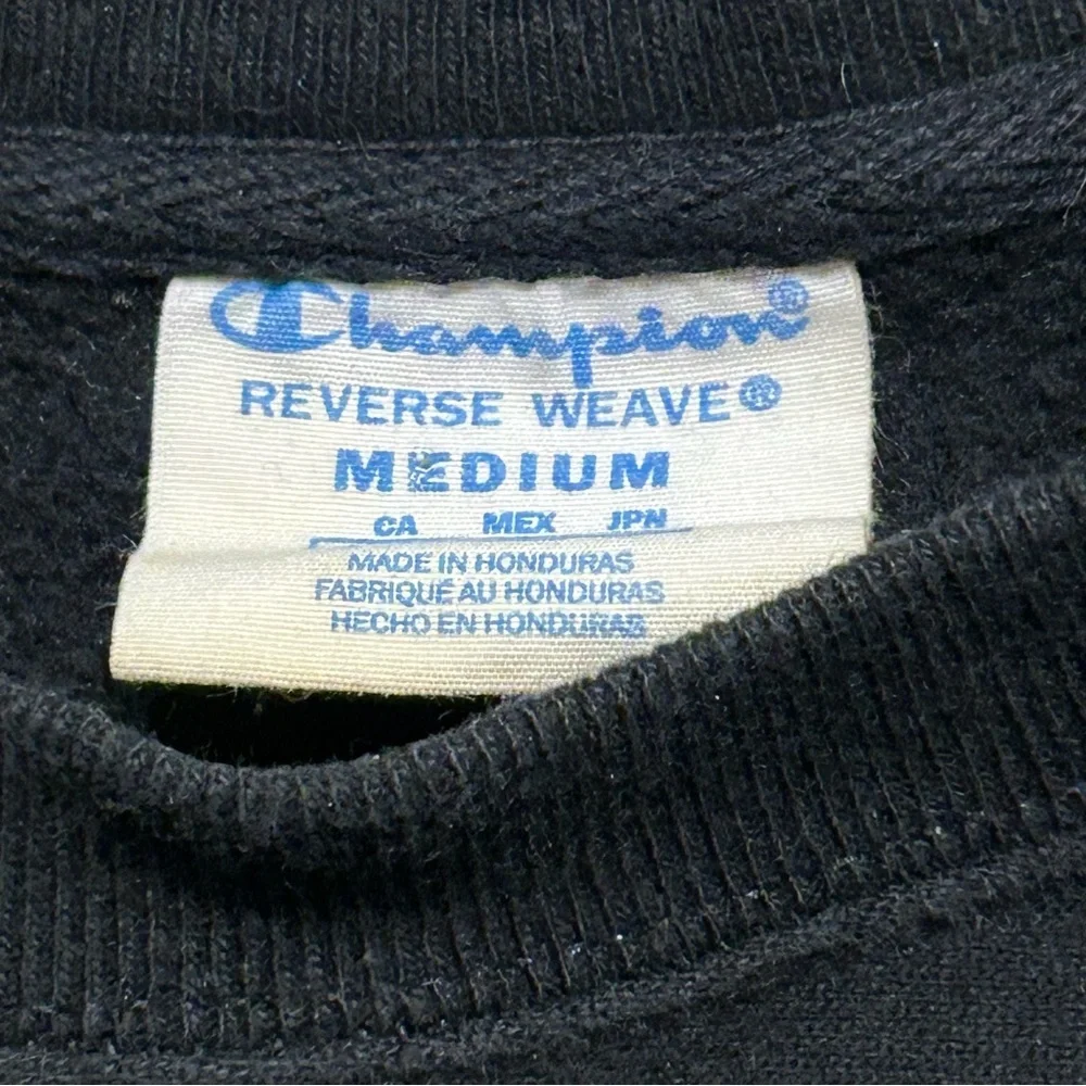 Champion Reverse Weave Crewneck Black White Red Women’s Medium - Picture 5 of 7